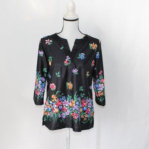 Anthony Richards Black Floral Blouse